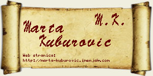 Marta Kuburović vizit kartica